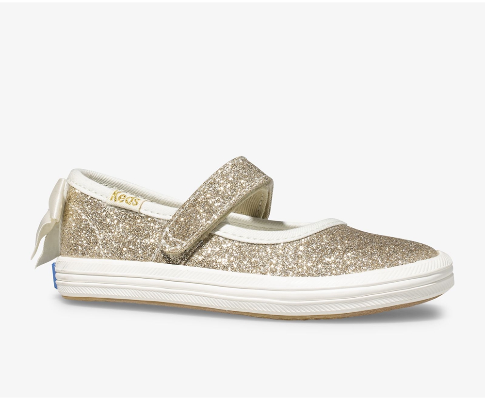 Keds Slip Ons Kinder Gold - Kate Spade New York Sloane Mj Glitter - GHK-259817